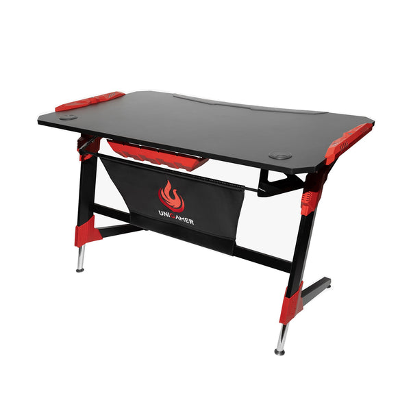 Unigamer Gaming Desk with RGB Lights - 125cm Black/Red