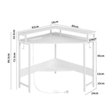 Casadiso L-Shaped Corner Desk with Built-In Charging Station - White