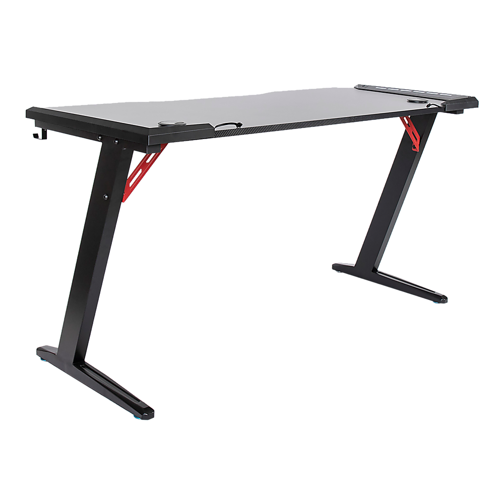 RTM Gaming Desk with Z-Shaped Legs & LED Lights - 120cm Black